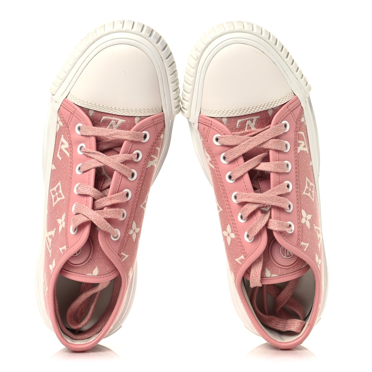 Louis Vuitton Denim Monogram Squad Sneakers 38.5 Pink 2 of 8