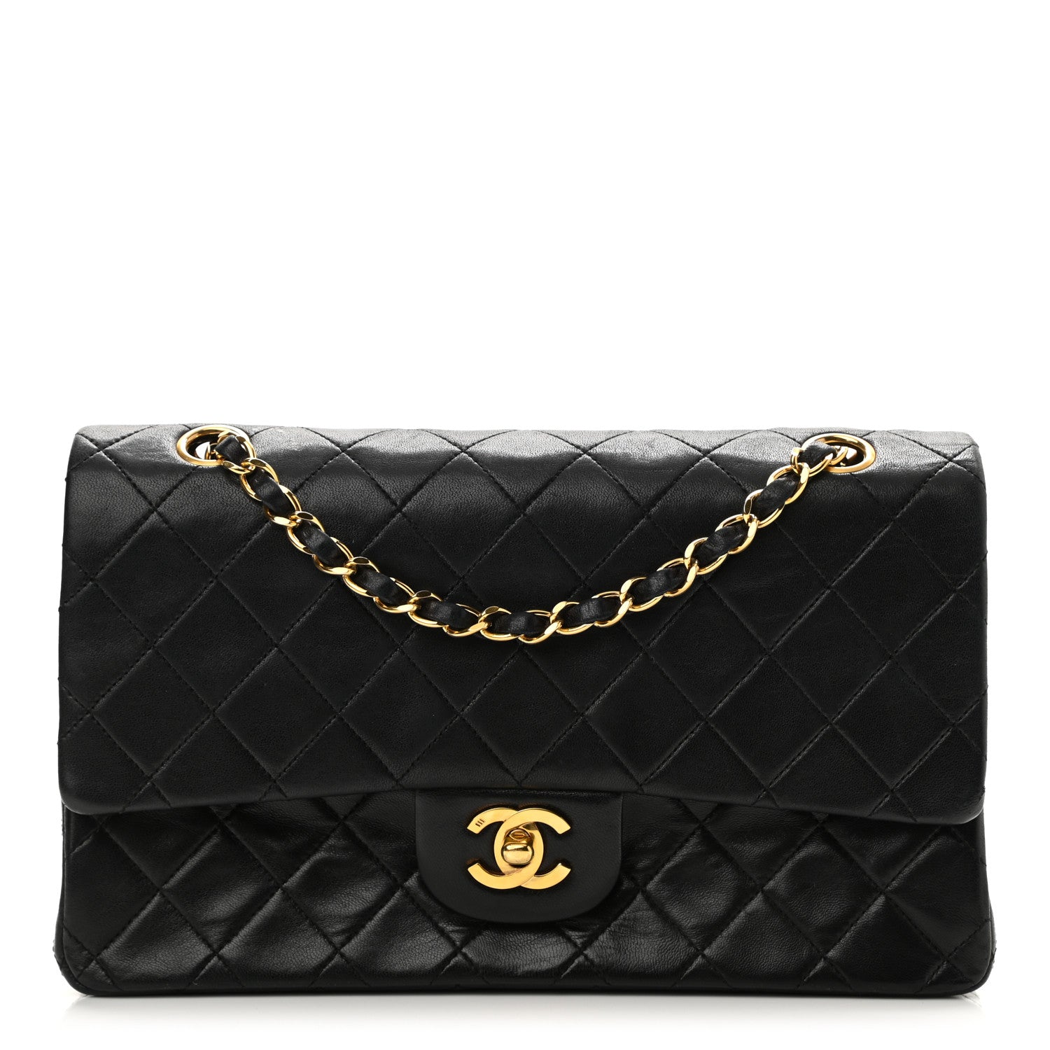 Chanel Lambskin Quilted Medium Double Flap Black 1 of 14