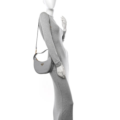 Prada Soft Calfskin Arque Shoulder Bag Ardesia 2 of 10