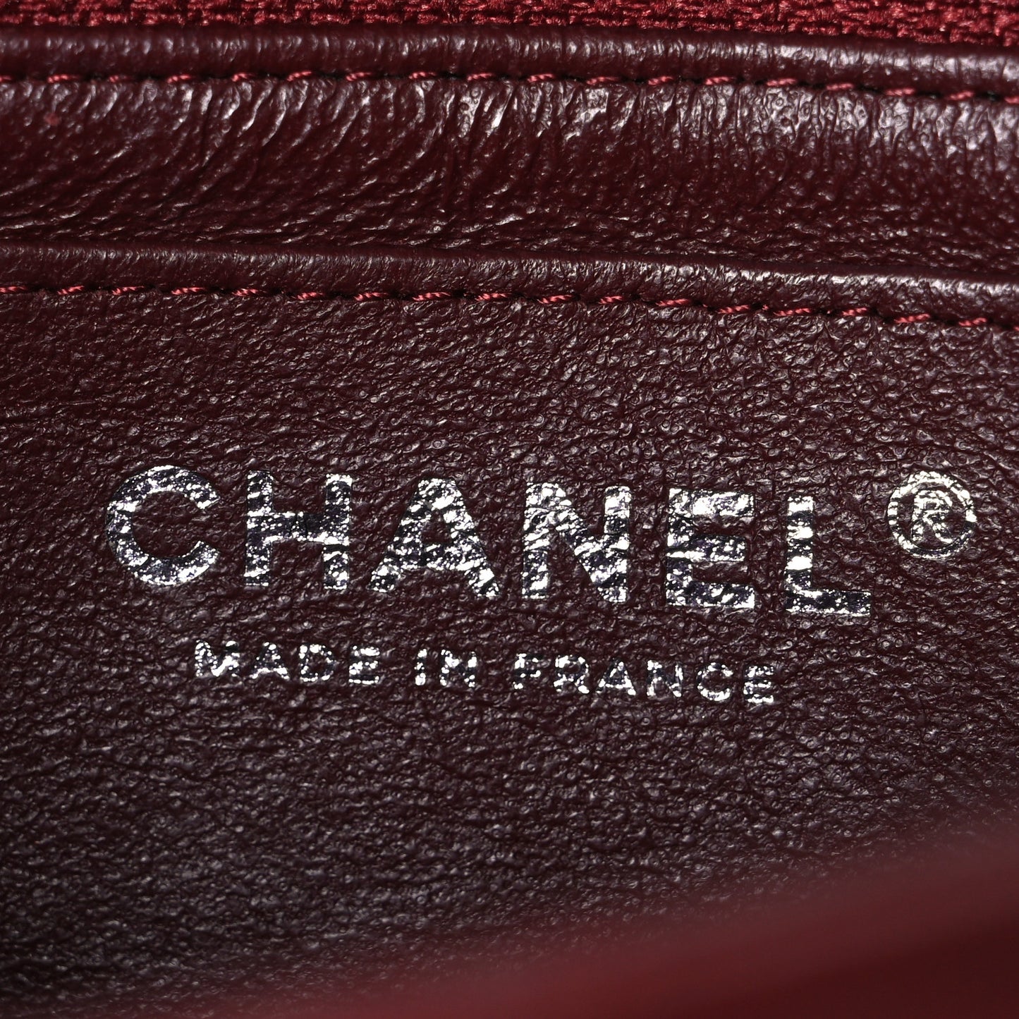 Lambskin Quilted Mini Rectangular Flap Burgundy