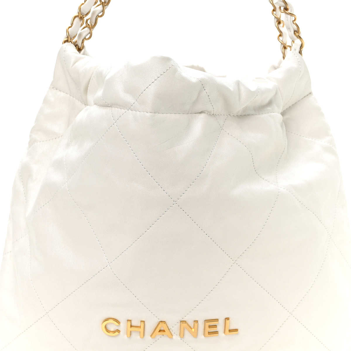Chanel Shiny Calfskin Quilted Chanel 22 White 9 of 11
