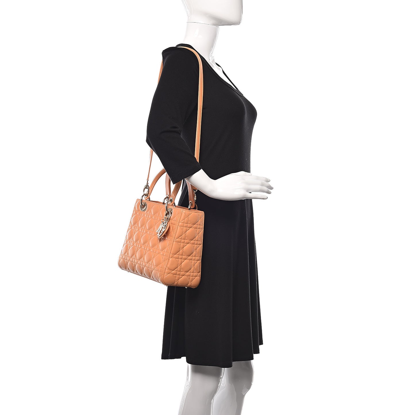 Lambskin Cannage Medium Lady Dior Orange