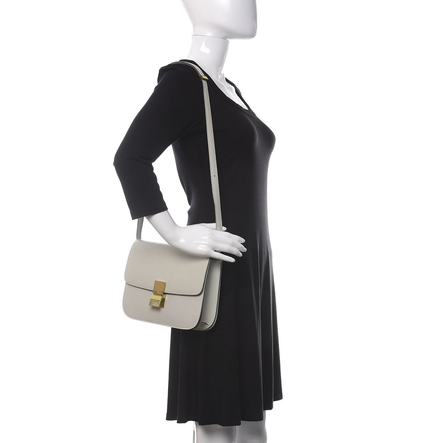Celine Liege Calfskin Medium Classic Box Flap Bag Pale Grey 2 of 11