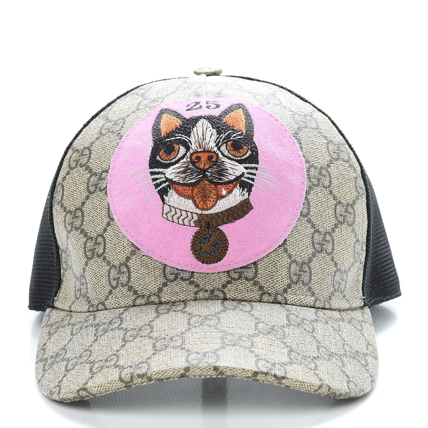 Gucci GG Supreme Monogram Bosco Patch Baseball Hat 59 Beige Malva 3 of 7