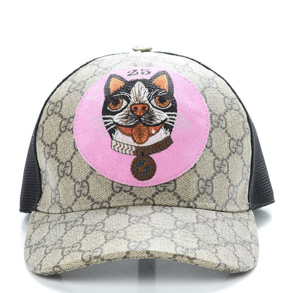 Gucci GG Supreme Monogram Bosco Patch Baseball Hat 59 Beige Malva 3 of 7