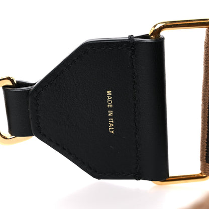 Fendi Ribbon Vitello Century FF 1974 Flat Studded Strap You Fango Marrone Ebano 4 of 5