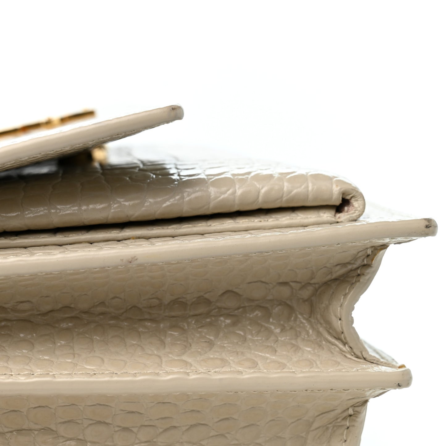 Calfskin Crocodile Embossed Medium Monogram Sunset Blanc Vintage