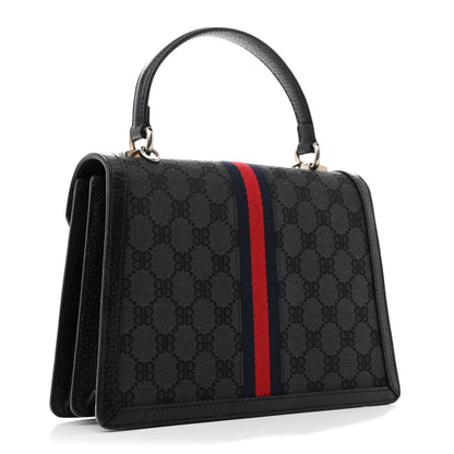 Gucci X BALENCIAGA BB Supreme Monogram Web Small Top Handle Bag Black 3 of 12