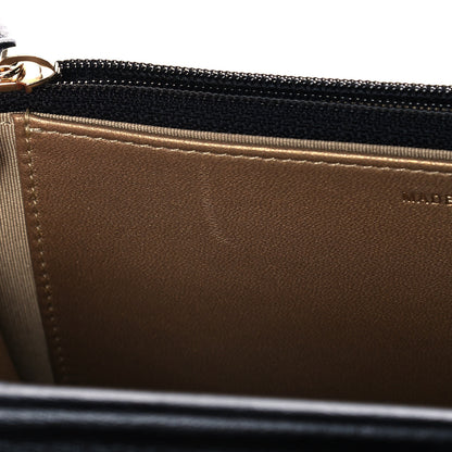 Chanel Lambskin Quilted CC Pearl Crush Wallet on Chain WOC Black 14 of 14