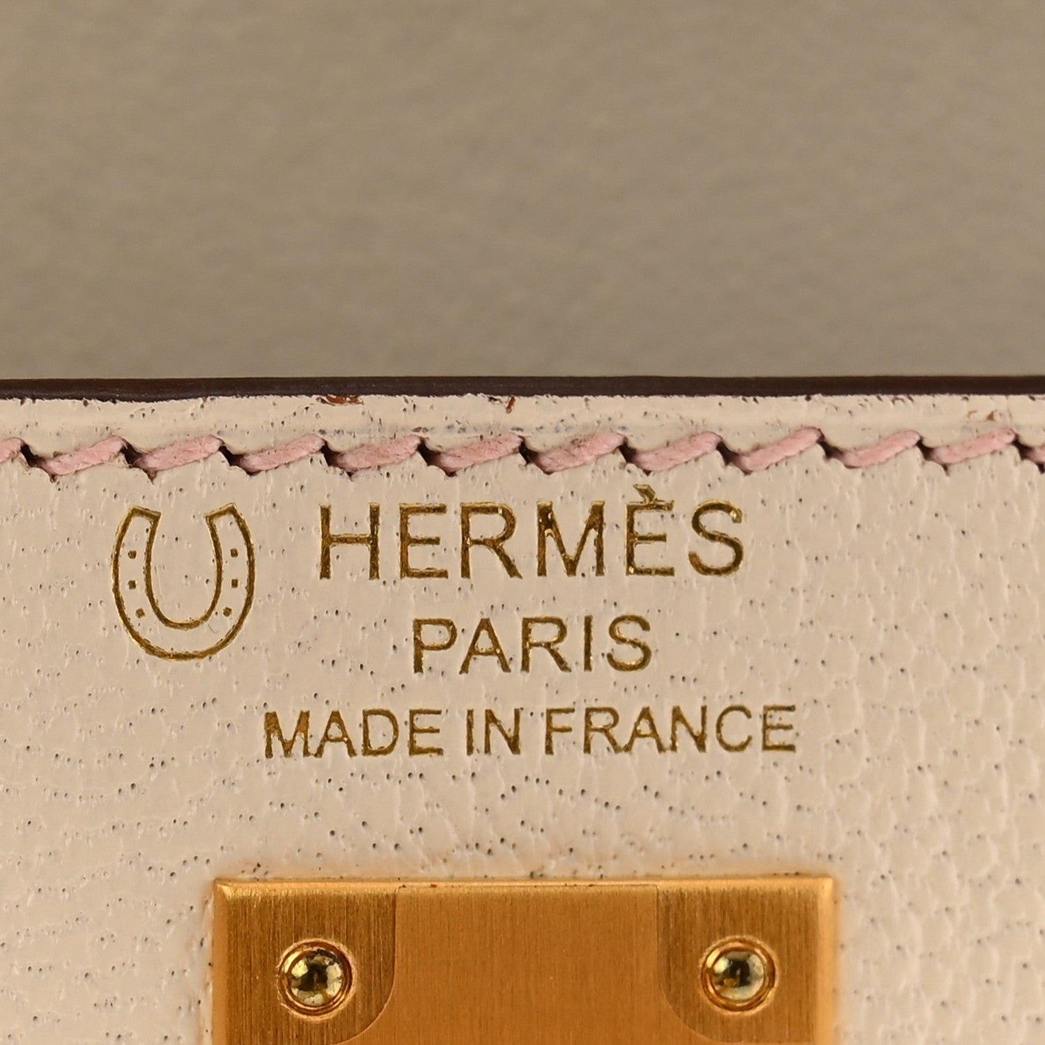 Hermes Chevre Mysore Horseshoe Kelly Sellier 25 Nata Gris Perle Rose Sakura 6 of 11