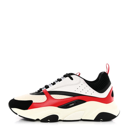 Christian Dior Technical Mesh Calfskin Mens B22 Sneakers 44 Black White Red 1 of 15