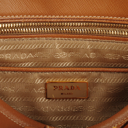Prada Saffiano Lux Bi-Color Parabole Tote Caramel Mimosa 8 of 11