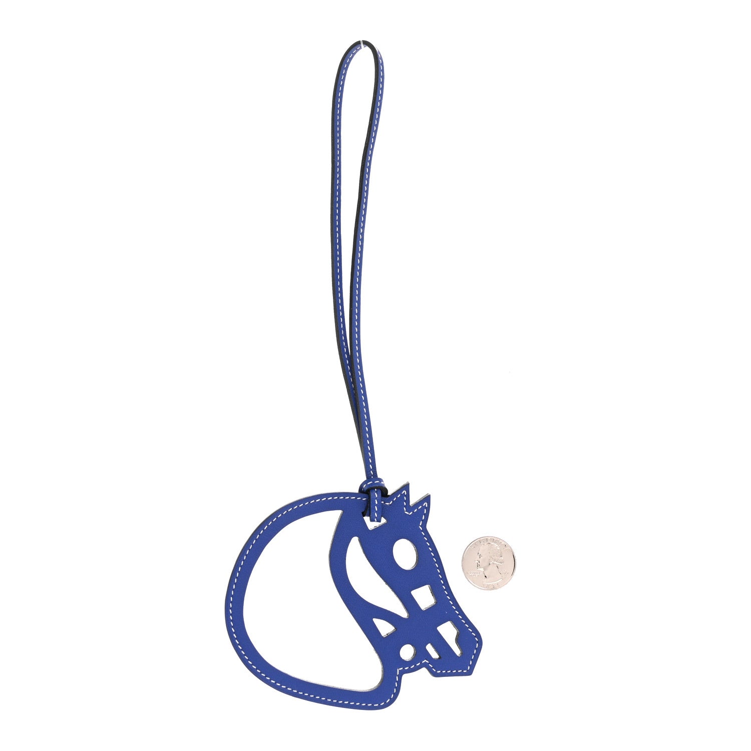 Hermes Swift Paddock Cheval Horse Bag Charm Bleu Electrique