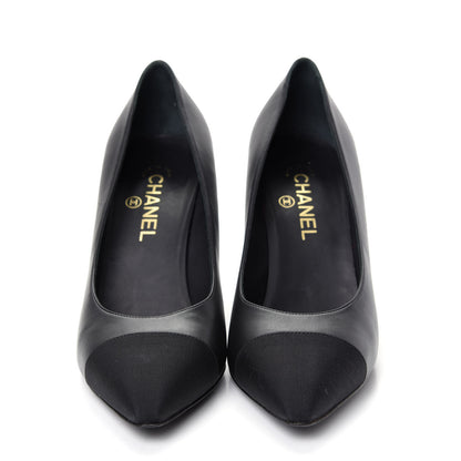 Chanel Lambskin Grosgrain Cap Toe Pumps 40.5 Black 2 of 10