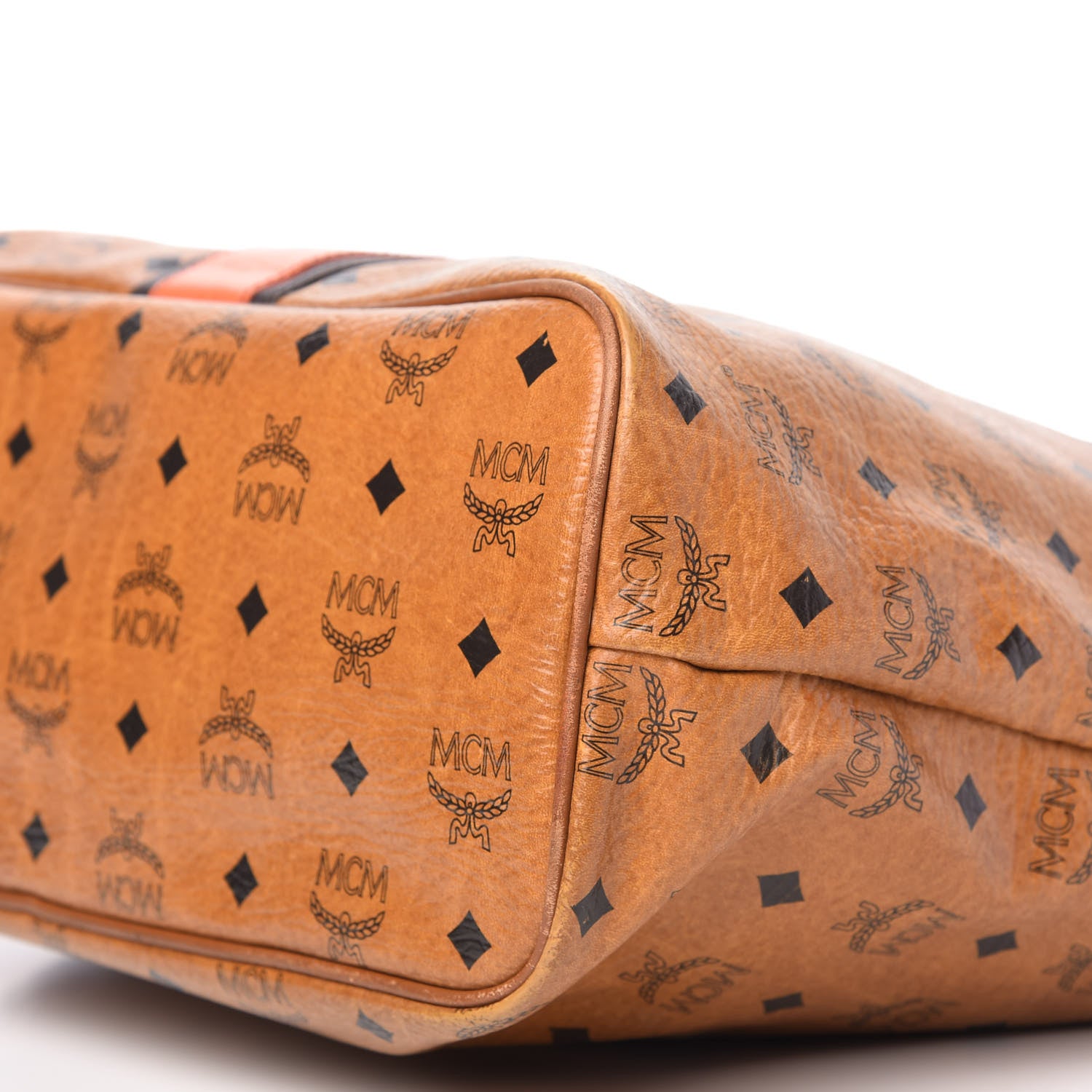 MCM Visetos Rudic Shopper Tote Cognac Orange 7 of 9