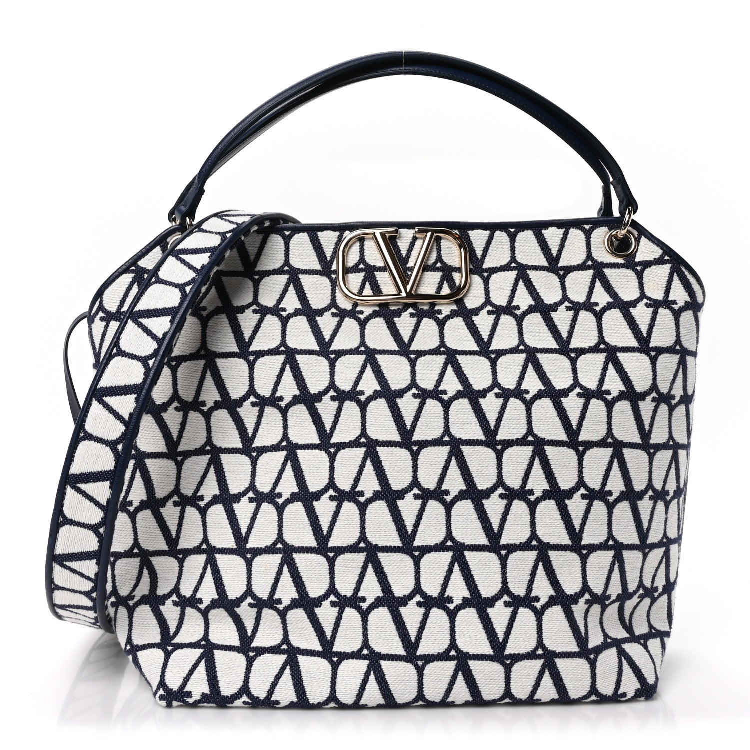 Valentino Garavani Toile Iconographe Vlogo All In Shopping Bag White Worker 1 of 10