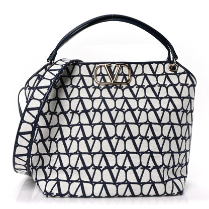 Valentino Garavani Toile Iconographe Vlogo All In Shopping Bag White Worker 1 of 10