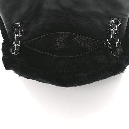 Chanel Rabbit Fur Beaded CC Flap Bag Black 5 of 12