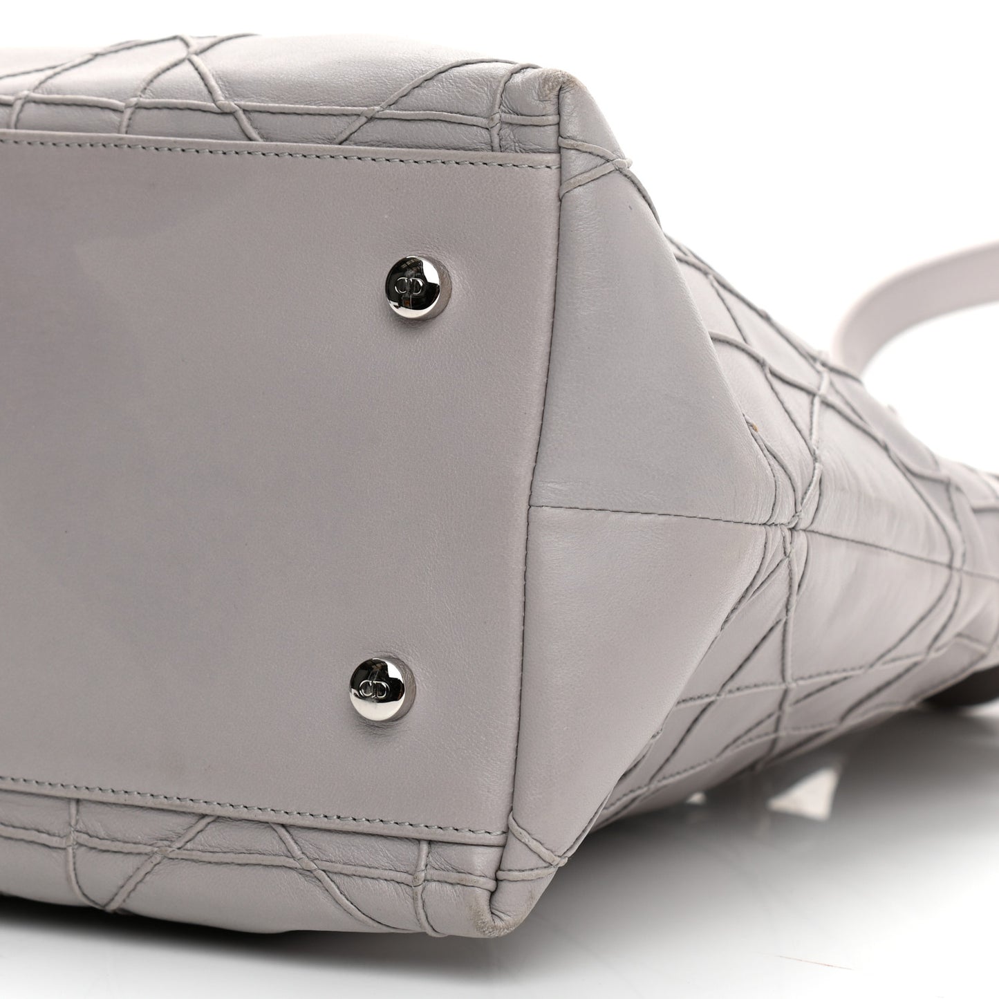 Lambskin Cannage Medium Granville Tote Grey