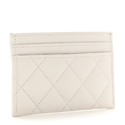 Chanel Caviar Metal Quilted Striated CC Card Holder White 3 of 9