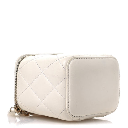Chanel Lambskin Quilted My Chanel Lady Vanity Case With Chain White 4 of 13