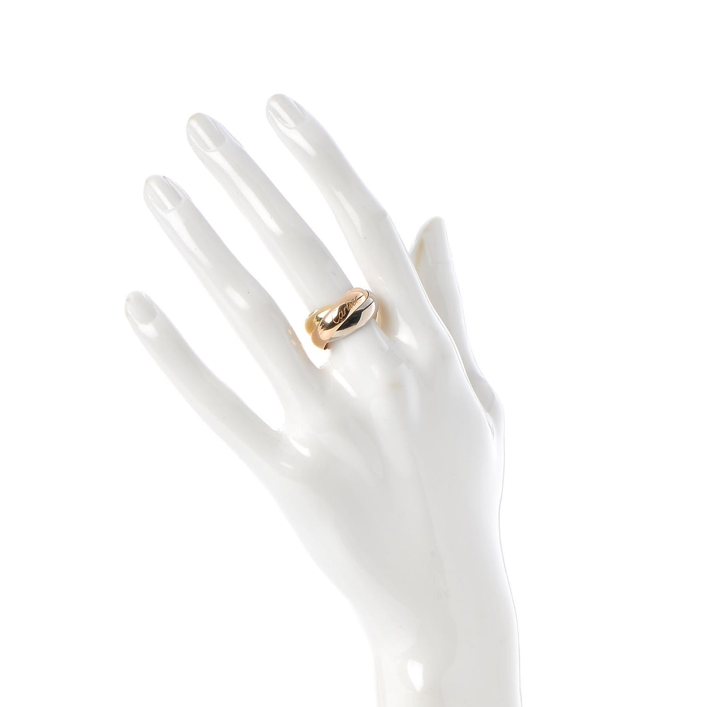 18K Pink Yellow White Gold Large Trinity Ring 49 4.75
