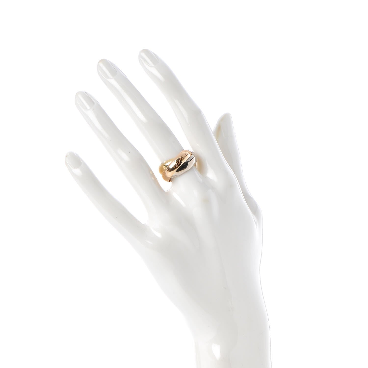 Cartier 18K Pink Yellow White Gold Large Trinity Ring 49 4.75 2 of 4