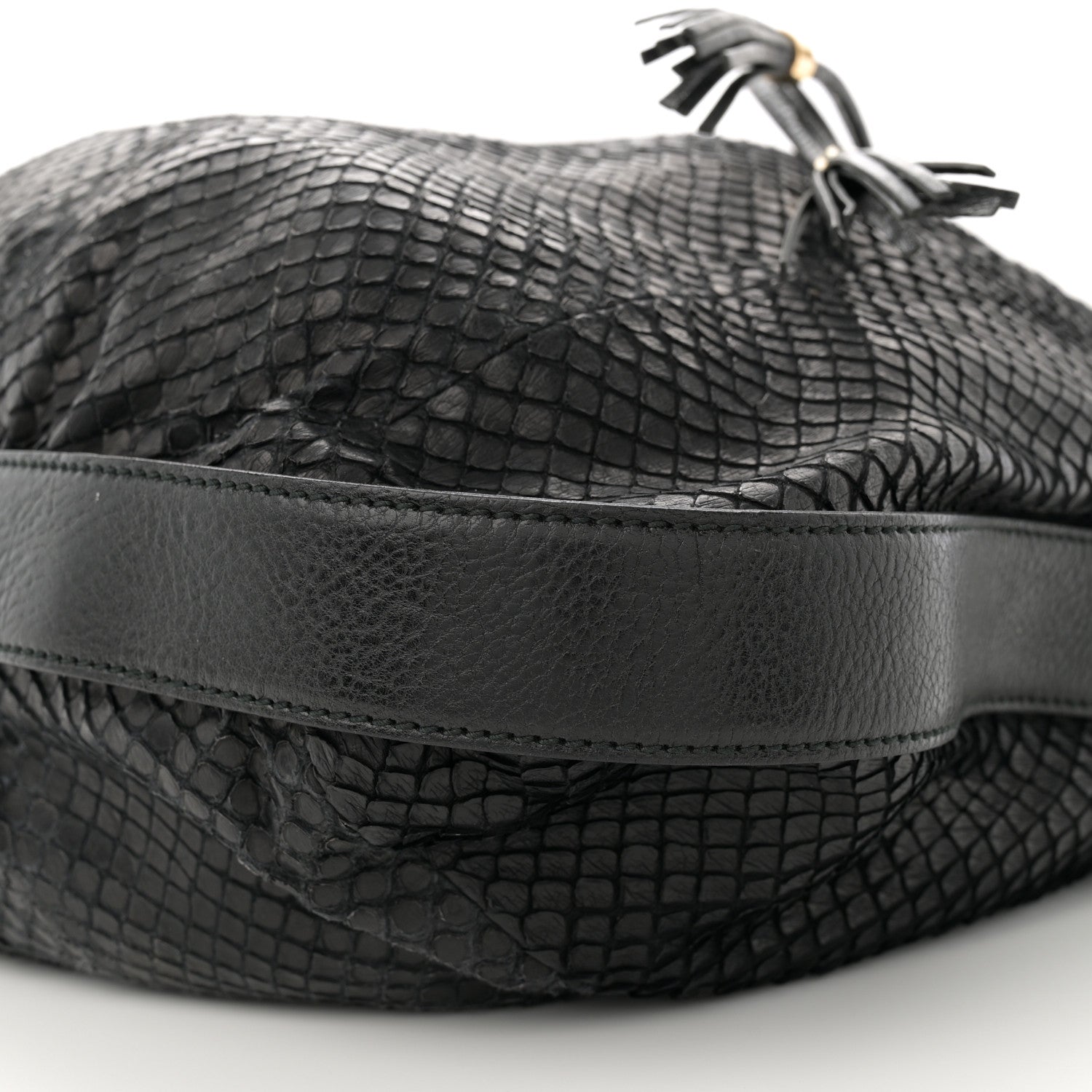 Gucci Snakeskin Medium Interlocking Icon Shoulder Bag Black 10 of 13