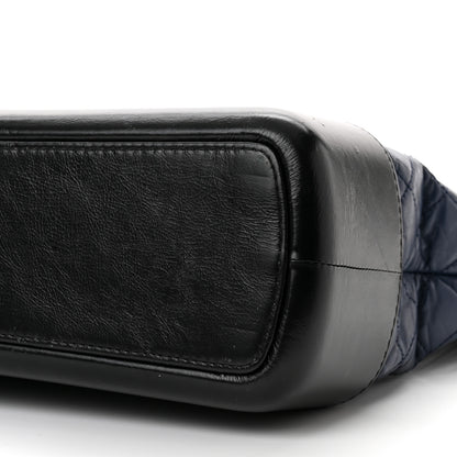 Chanel Aged Calfskin Quilted Large Gabrielle Shopping Tote Navy Black 9 of 13