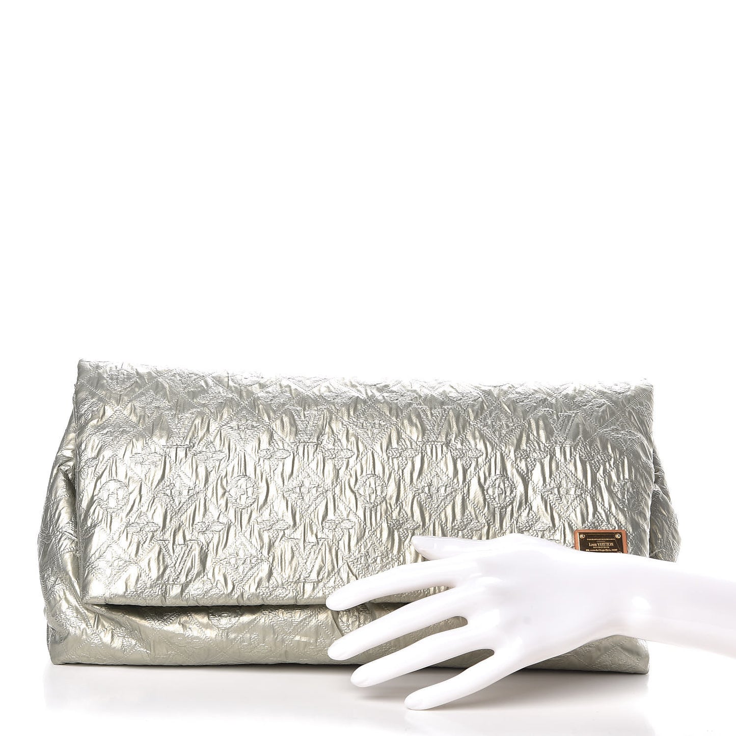 Jacquard Quilted Monogram Limelight Clutch GM Perle