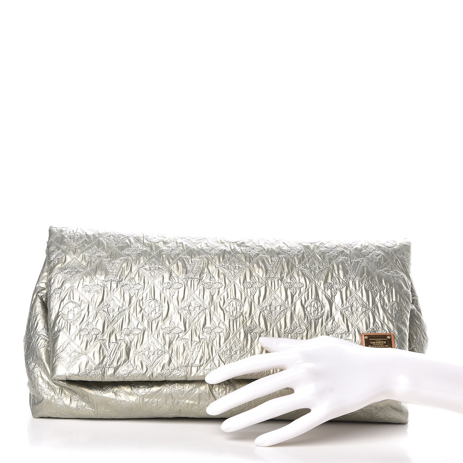 Louis Vuitton Jacquard Quilted Monogram Limelight Clutch GM Perle 2 of 6