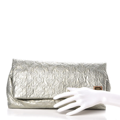 Louis Vuitton Jacquard Quilted Monogram Limelight Clutch GM Perle 2 of 6