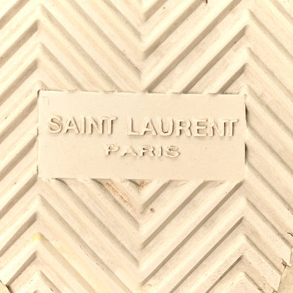 Saint Laurent Distressed Canvas Court Classic Sneakers 39 Panna 7 of 9