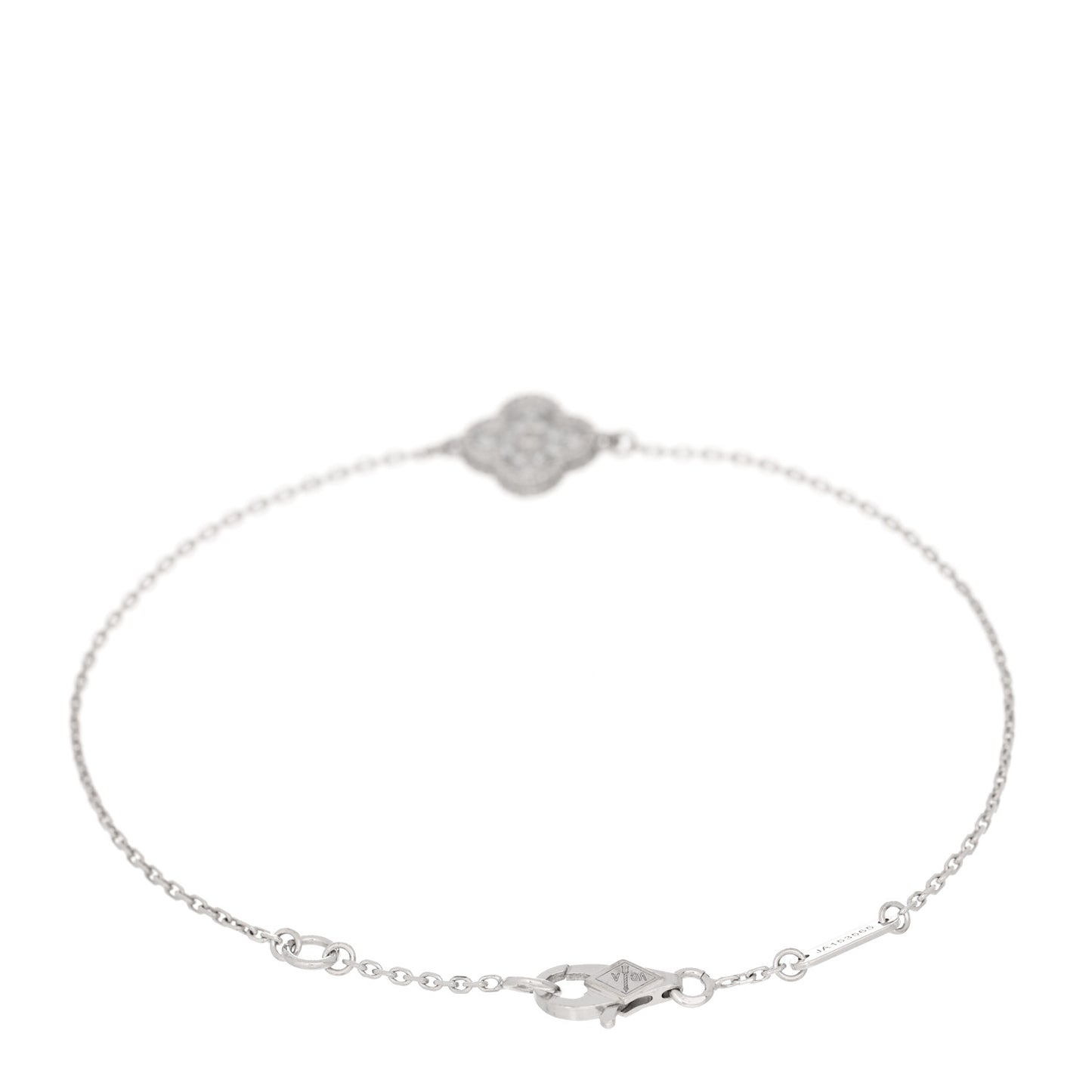 18K White Gold Diamond Sweet Alhambra Bracelet