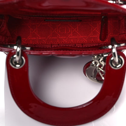 Christian Dior Patent Cannage Mini Lady Dior Red 5 of 8