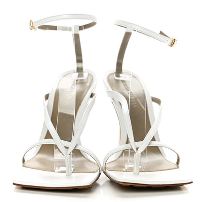 Bottega Veneta Lambskin Stretch Multi Strap 90mm Sandals 38.5 Optic White 2 of 7