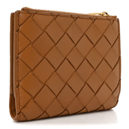 Bottega Veneta Nappa Intrecciato Small Bi-Fold Zip Wallet Caramel 3 of 6