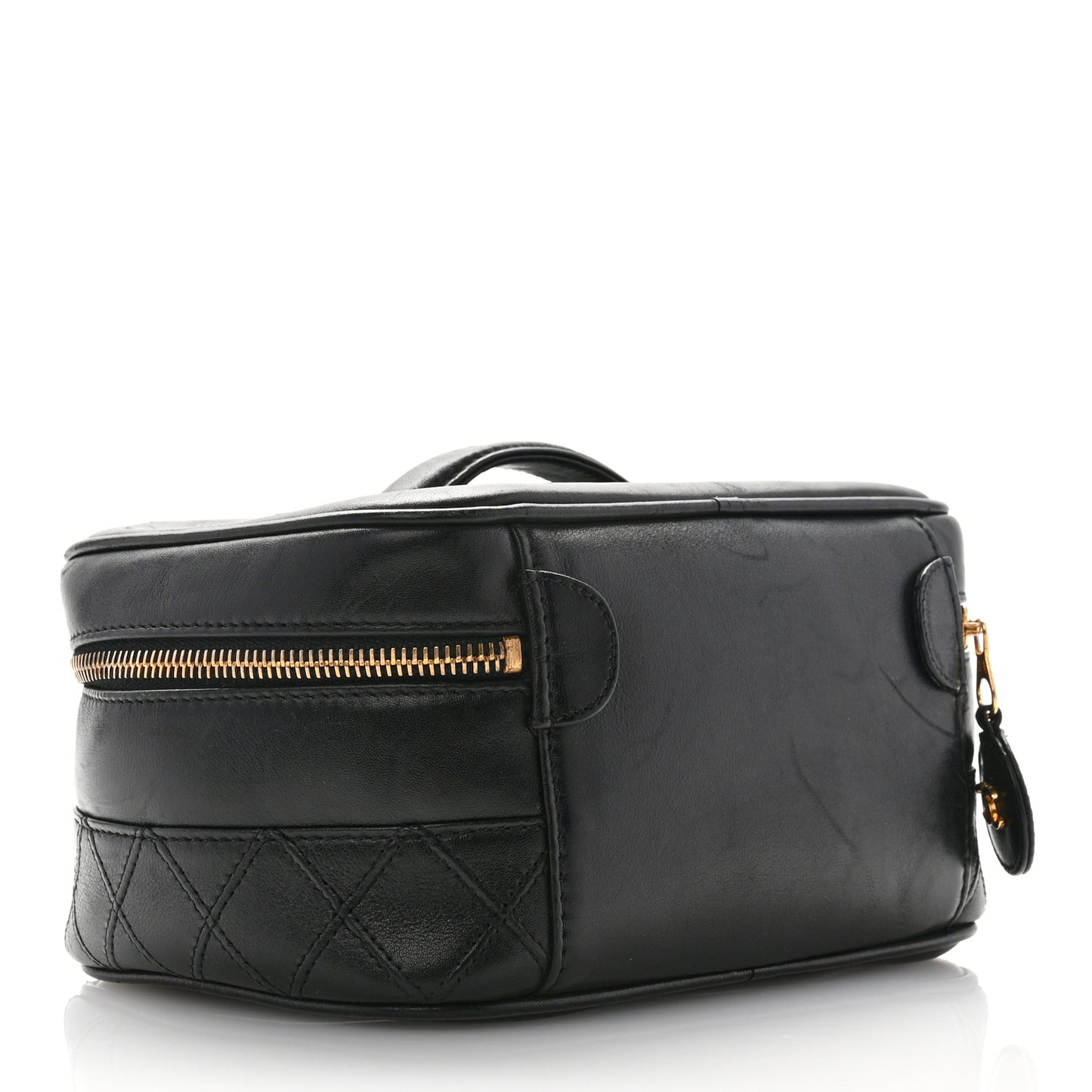 Lambskin Vanity Cosmetic Case Black