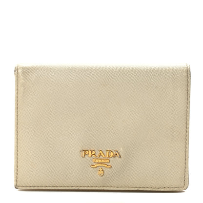 Prada Saffiano Metal Bi-Fold Wallet Cera 1 of 13