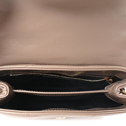 Saint Laurent Calfskin Y Quilted Monogram Toy Loulou Crossbody Bag Taupe 5 of 10