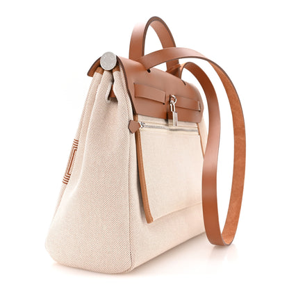 Hermes H Plume Canvas Vache Hunter Circuit 24 Herbag Zip Retourne 31 Naturel 4 of 11