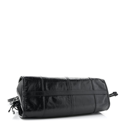 Prada Glossy Calfskin Triangle Medium Bonnie Shoulder Bag Black 4 of 11