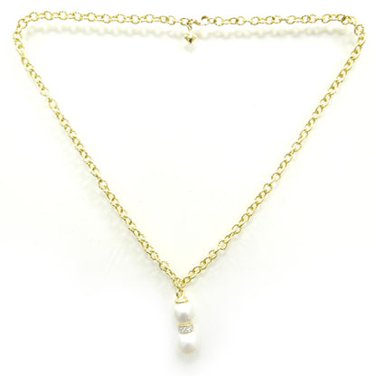 David Yurman 18k Gold Pave Diamond and Tahitian Pearl Necklace 1 of 4