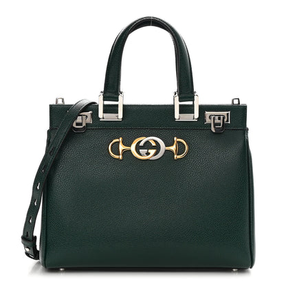 Gucci Grainy Calfskin Small Zumi Top Handle Bag Vintage Green 1 of 11