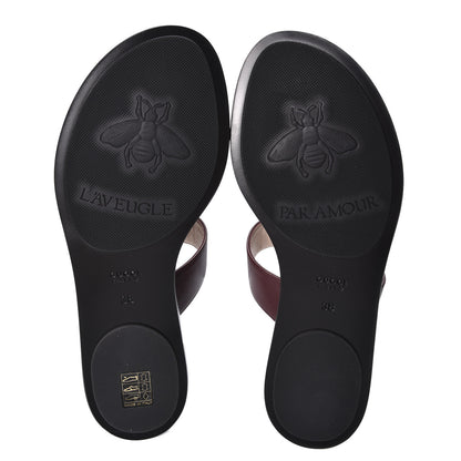 Gucci Calfskin GG Marmont Thong Sandals 38 Vintage Bordeaux 7 of 11
