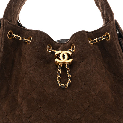 Chanel Suede Quilted Small Chanel 25 Handbag Dark Brown 8 of 13
