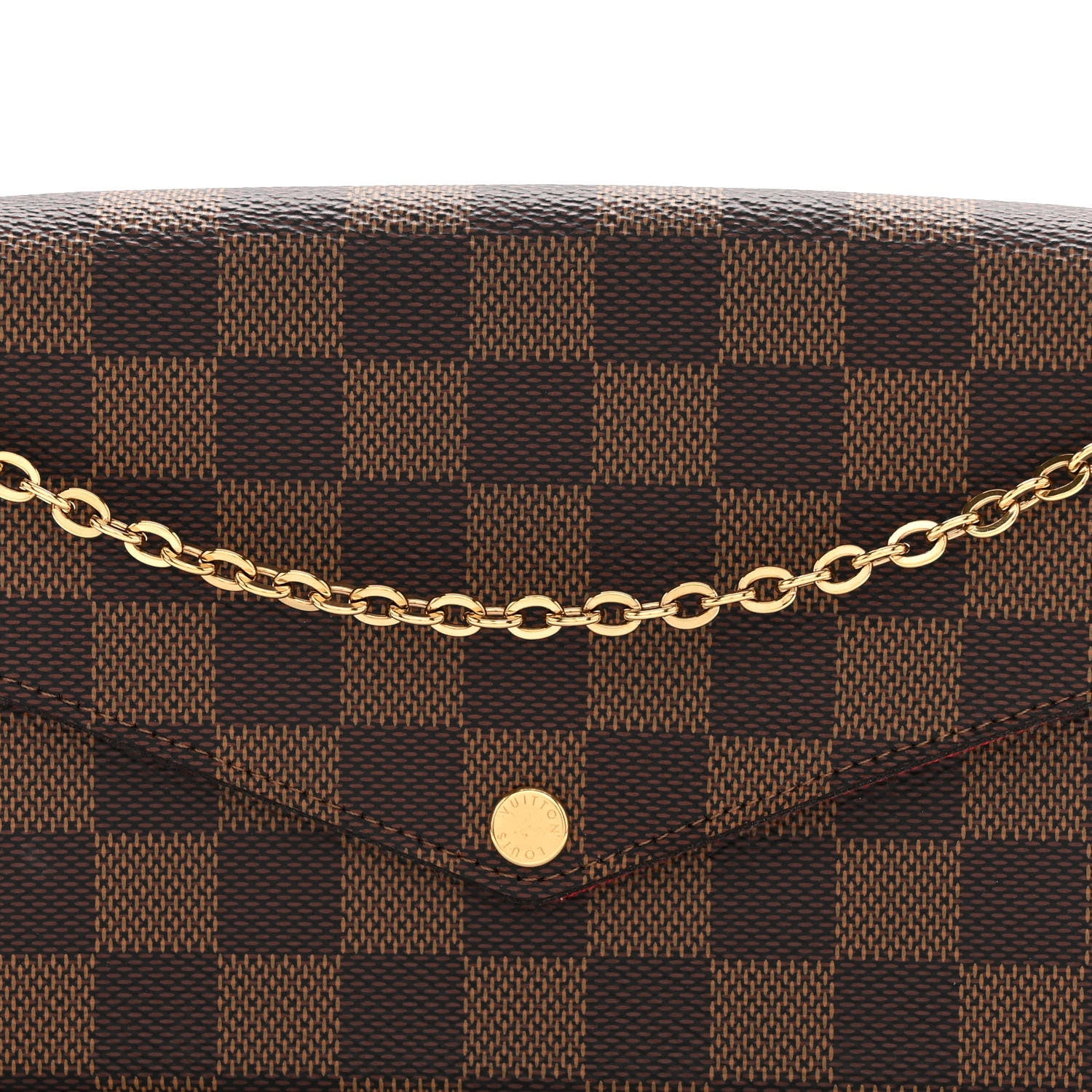 Louis Vuitton Damier Ebene Pochette Felicie Chain Wallet 8 of 10