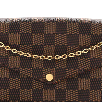 Louis Vuitton Damier Ebene Pochette Felicie Chain Wallet 8 of 10