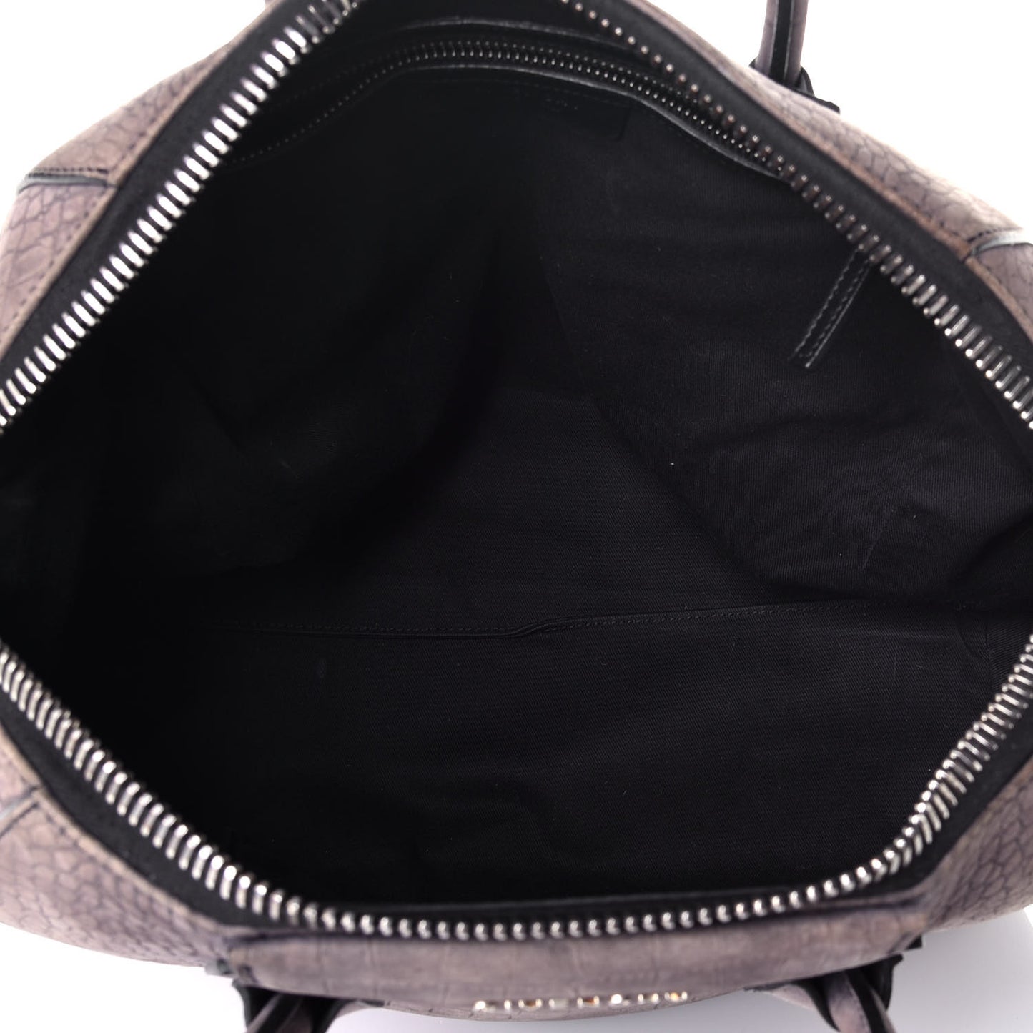 Nubuck Crocodile Embossed Medium Antigona Washed Black