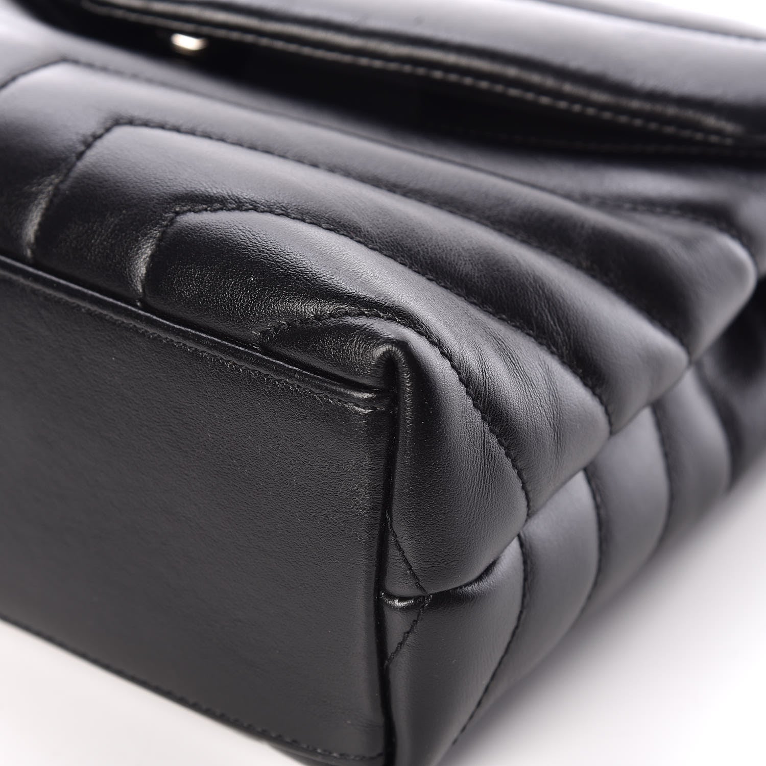 Saint Laurent Calfskin Y Quilted Monogram Small Loulou Chain Satchel Black 9 of 12
